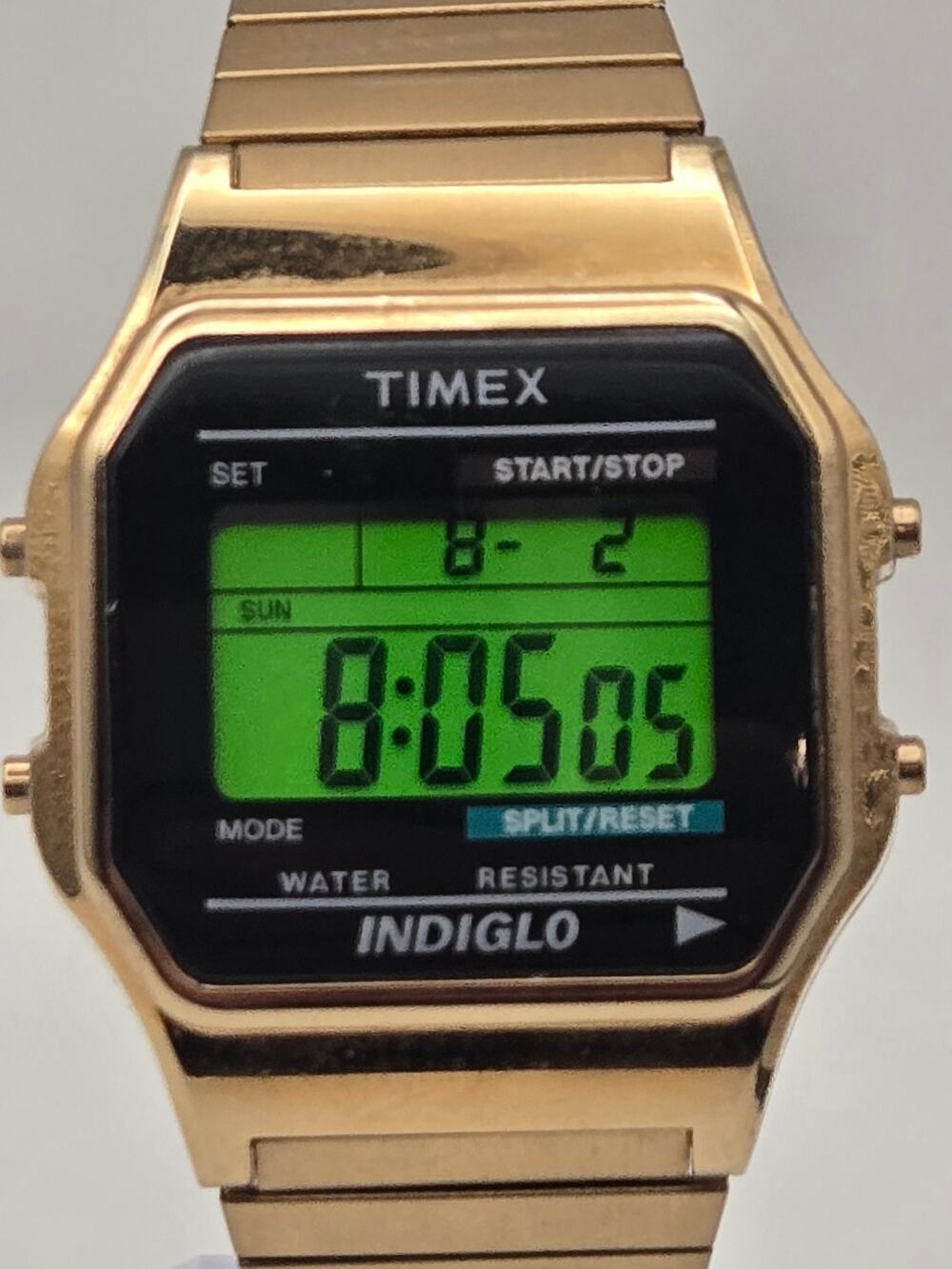 Vintage Timex 555 Gold Tone Digital Indiglo